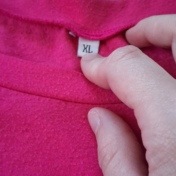 Women Hot Pink Top with Leopard Print Sleeves - Picture 5 of 10